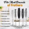 imageZulay Kitchen Ultra Frother Stand for Milk Frothers  Heavy Duty Premium Milk Frother Holder for Multiple Types of Handheld Frothers BlackSilver Original