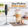 imageZulay Kitchen Ultra Frother Stand for Milk Frothers  Heavy Duty Premium Milk Frother Holder for Multiple Types of Handheld Frothers BlackSilver Original