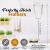 imageZulay Kitchen Ultra Frother Stand for Milk Frothers  Heavy Duty Premium Milk Frother Holder for Multiple Types of Handheld Frothers BlackSilver Ultra