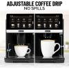 imageZulay Magia Fully Automatic Espresso Machine With Grinder  19 Customizable Coffee Options  AutoCleaning For Easy Maintenance  MilkFoam System For Latte Cappuccino Macchiato  OG BlackMidnight Silver