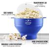 imageZulay Microwave Popcorn Popper  BPAFree Silicone Popcorn Popper Microwave Popcorn Bowl  Collapsible Microwave Popcorn Maker  Family Movie Night Supplies  BlackBold Blue