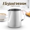 imageZulay Milk Frother Cup 350ml600ml950ml 12oz20oz32oz  Stainless Steel Frothing Pitcher with Latte Art Pen  LaserWelded Handle ampamp Precise Measurement Markings  12ozSilver