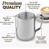 imageZulay Milk Frother Cup 350ml600ml950ml 12oz20oz32oz  Stainless Steel Frothing Pitcher with Latte Art Pen  LaserWelded Handle ampamp Precise Measurement Markings  12ozSilver