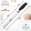imageZulay Serrated Bread Knife  Stainless Steel Bread Knife for Homemade Bread Cake Bagel  One Piece Bread Cutter ampamp Slicer with Tip Safety Guard  Sharp 8Inch Blade ampamp 5Inch Handle BlackBlack