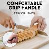 imageZulay Serrated Bread Knife  Stainless Steel Bread Knife for Homemade Bread Cake Bagel  One Piece Bread Cutter ampamp Slicer with Tip Safety Guard  Sharp 8Inch Blade ampamp 5Inch Handle BlackBlack