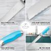 imageZulay Serrated Bread Knife  Stainless Steel Bread Knife for Homemade Bread Cake Bagel  One Piece Bread Cutter ampamp Slicer with Tip Safety Guard  Sharp 8Inch Blade ampamp 5Inch Handle BlackBlue