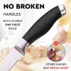imageZulay Serrated Bread Knife  Stainless Steel Bread Knife for Homemade Bread Cake Bagel  One Piece Bread Cutter ampamp Slicer with Tip Safety Guard  Sharp 8Inch Blade ampamp 5Inch Handle BlackBlack