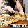 imageZulay Serrated Bread Knife  Stainless Steel Bread Knife for Homemade Bread Cake Bagel  One Piece Bread Cutter ampamp Slicer with Tip Safety Guard  Sharp 8Inch Blade ampamp 5Inch Handle BlackBlue