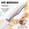 imageZulay Serrated Bread Knife  Stainless Steel Bread Knife for Homemade Bread Cake Bagel  One Piece Bread Cutter ampamp Slicer with Tip Safety Guard  Sharp 8Inch Blade ampamp 5Inch Handle BlackSilver