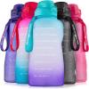 imageHydration Nation 1 Gallon Water Bottle With Straw  BPA Free Gallon Water Bottle Motivational With Straw ampamp Time Marker Quote  Leakproof Water Jug 1 Gallon For Fitness Sports ampamp More LightDark BlueOmbre Blue