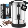 imageZulay Commercial Coffee Maker  100 Cup Coffee Percolator With DoubleWall Stainless Steel ampamp TwistLock Lid  Quick Brewing Coffee Urn With KeepWarm Mode For Events ampamp Catering  SilverSilver