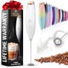 imageZulay Kitchen Milk Frother Wand Drink Mixer with AA Duracell Batteries Durable Handheld Milk Frother Electric Whisk  EasyClean Milk Frother Wand ampamp Mini Blender  Electric Coffee Frother  BlackWhite Rose Gold