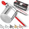 imageZulay Kitchen Premium Large 15oz Potato Ricer Heavy Duty Professional Stainless Steel Potato Masher and Ricer Kitchen Tool Press and Mash Kitchen Gadget  Metallic BlackRed  Silver