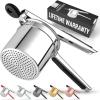imageZulay Kitchen Premium Large 15oz Potato Ricer Heavy Duty Professional Stainless Steel Potato Masher and Ricer Kitchen Tool Press and Mash Kitchen Gadget  Metallic BlackSilver  Black