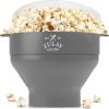imageZulay Microwave Popcorn Popper  BPAFree Silicone Popcorn Popper Microwave Popcorn Bowl  Collapsible Microwave Popcorn Maker  Family Movie Night Supplies  BlackAsh Gray