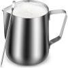 imageZulay Milk Frother Cup 350ml600ml950ml 12oz20oz32oz  Stainless Steel Frothing Pitcher with Latte Art Pen  LaserWelded Handle ampamp Precise Measurement Markings  12ozSilver