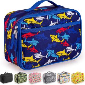 imageZulay Insulated Lunch Bag  Thermal Kids Lunch Bag With Spacious Compartment ampamp BuiltIn Handle  Portable Back To School Lunch Bag For Kids Boys ampamp Girls To Keep Food Fresh LadybugsSharks