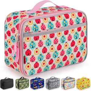 imageZulay Insulated Lunch Bag  Thermal Kids Lunch Bag With Spacious Compartment ampamp BuiltIn Handle  Portable Back To School Lunch Bag For Kids Boys ampamp Girls To Keep Food Fresh LadybugsLadybugs