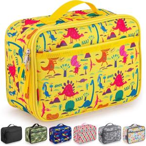 imageZulay Insulated Lunch Bag  Thermal Kids Lunch Bag With Spacious Compartment ampamp BuiltIn Handle  Portable Back To School Lunch Bag For Kids Boys ampamp Girls To Keep Food Fresh LadybugsDinosaurs