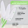imageZulay 3Piece Kids Knife Set for Real Cooking ampamp Baking  Toddler Knives for Cutting Fruits Veggies ampamp Cake  Childrens Montessori Knife with Serrated Edges  Safe ampamp Fun Lettuce Knife GreenGreen  White
