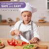 imageZulay 3Piece Kids Knife Set for Real Cooking ampamp Baking  Toddler Knives for Cutting Fruits Veggies ampamp Cake  Childrens Montessori Knife with Serrated Edges  Safe ampamp Fun Lettuce Knife GreenPurple