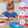 imageZulay 3Piece Kids Knife Set for Real Cooking ampamp Baking  Toddler Knives for Cutting Fruits Veggies ampamp Cake  Childrens Montessori Knife with Serrated Edges  Safe ampamp Fun Lettuce Knife GreenRed