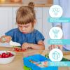 imageZulay 3Piece Kids Knife Set for Real Cooking ampamp Baking  Toddler Knives for Cutting Fruits Veggies ampamp Cake  Childrens Montessori Knife with Serrated Edges  Safe ampamp Fun Lettuce Knife GreenBlue