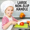 imageZulay 3Piece Kids Knife Set for Real Cooking ampamp Baking  Toddler Knives for Cutting Fruits Veggies ampamp Cake  Childrens Montessori Knife with Serrated Edges  Safe ampamp Fun Lettuce Knife GreenPeach