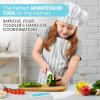 imageZulay 3Piece Kids Knife Set for Real Cooking ampamp Baking  Toddler Knives for Cutting Fruits Veggies ampamp Cake  Childrens Montessori Knife with Serrated Edges  Safe ampamp Fun Lettuce Knife GreenBlue