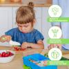 imageZulay 3Piece Kids Knife Set for Real Cooking ampamp Baking  Toddler Knives for Cutting Fruits Veggies ampamp Cake  Childrens Montessori Knife with Serrated Edges  Safe ampamp Fun Lettuce Knife GreenGreen  White