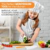imageZulay 3Piece Kids Knife Set for Real Cooking ampamp Baking  Toddler Knives for Cutting Fruits Veggies ampamp Cake  Childrens Montessori Knife with Serrated Edges  Safe ampamp Fun Lettuce Knife GreenApricot Orange