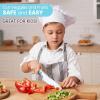 imageZulay 3Piece Kids Knife Set for Real Cooking ampamp Baking  Toddler Knives for Cutting Fruits Veggies ampamp Cake  Childrens Montessori Knife with Serrated Edges  Safe ampamp Fun Lettuce Knife GreenBlue