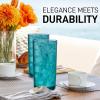 imageZulay Kitchen Acrylic Glasses Drinkware  8 Piece Unbreakable Plastic Tumblers  BPAFree Reusable Plastic Drinking Glasses for Home ampamp Outdoors  Stackable LeadFree ampamp Dishwasher Safe  12ampamp16ozTurquoise