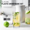 imageZulay Kitchen Acrylic Glasses Drinkware  8 Piece Unbreakable Plastic Tumblers  BPAFree Reusable Plastic Drinking Glasses for Home ampamp Outdoors  Stackable LeadFree ampamp Dishwasher Safe  12ampamp16ozClear