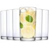 imageZulay Kitchen Acrylic Glasses Drinkware  8 Piece Unbreakable Plastic Tumblers  BPAFree Reusable Plastic Drinking Glasses for Home ampamp Outdoors  Stackable LeadFree ampamp Dishwasher Safe  12ampamp16ozClear