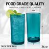 imageZulay Kitchen Acrylic Glasses Drinkware  8 Piece Unbreakable Plastic Tumblers  BPAFree Reusable Plastic Drinking Glasses for Home ampamp Outdoors  Stackable LeadFree ampamp Dishwasher Safe  12ampamp16ozTurquoise