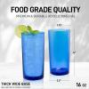 imageZulay Kitchen Acrylic Glasses Drinkware  8 Piece Unbreakable Plastic Tumblers  BPAFree Reusable Plastic Drinking Glasses for Home ampamp Outdoors  Stackable LeadFree ampamp Dishwasher Safe  12ampamp16ozBlue