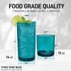 imageZulay Kitchen Acrylic Glasses Drinkware  8 Piece Unbreakable Plastic Tumblers  BPAFree Reusable Plastic Drinking Glasses for Home ampamp Outdoors  Stackable LeadFree ampamp Dishwasher Safe  12ampamp16ozTurquoise
