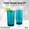 imageZulay Kitchen Acrylic Glasses Drinkware  8 Piece Unbreakable Plastic Tumblers  BPAFree Reusable Plastic Drinking Glasses for Home ampamp Outdoors  Stackable LeadFree ampamp Dishwasher Safe  12ampamp16ozTurquoise