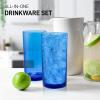 imageZulay Kitchen Acrylic Glasses Drinkware  8 Piece Unbreakable Plastic Tumblers  BPAFree Reusable Plastic Drinking Glasses for Home ampamp Outdoors  Stackable LeadFree ampamp Dishwasher Safe  12ampamp16ozBlue