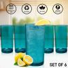 imageZulay Kitchen Acrylic Glasses Drinkware  8 Piece Unbreakable Plastic Tumblers  BPAFree Reusable Plastic Drinking Glasses for Home ampamp Outdoors  Stackable LeadFree ampamp Dishwasher Safe  12ampamp16ozTurquoise