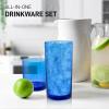 imageZulay Kitchen Acrylic Glasses Drinkware  8 Piece Unbreakable Plastic Tumblers  BPAFree Reusable Plastic Drinking Glasses for Home ampamp Outdoors  Stackable LeadFree ampamp Dishwasher Safe  12ampamp16ozBlue