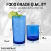 imageZulay Kitchen Acrylic Glasses Drinkware  8 Piece Unbreakable Plastic Tumblers  BPAFree Reusable Plastic Drinking Glasses for Home ampamp Outdoors  Stackable LeadFree ampamp Dishwasher Safe  12ampamp16ozBlue
