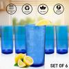 imageZulay Kitchen Acrylic Glasses Drinkware  8 Piece Unbreakable Plastic Tumblers  BPAFree Reusable Plastic Drinking Glasses for Home ampamp Outdoors  Stackable LeadFree ampamp Dishwasher Safe  12ampamp16ozBlue