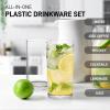 imageZulay Kitchen Acrylic Glasses Drinkware  8 Piece Unbreakable Plastic Tumblers  BPAFree Reusable Plastic Drinking Glasses for Home ampamp Outdoors  Stackable LeadFree ampamp Dishwasher Safe  12ampamp16ozClear