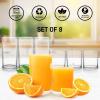 imageZulay Kitchen Acrylic Glasses Drinkware  8 Piece Unbreakable Plastic Tumblers  BPAFree Reusable Plastic Drinking Glasses for Home ampamp Outdoors  Stackable LeadFree ampamp Dishwasher Safe  12ampamp16ozClear