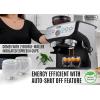 imageZulay Kitchen Magia Manual Espresso Machine with Grinder and Milk Frother  15 Bar Pressure Pump Cappuccino Machine  Latte Machine  ampamp Extra Large 2L Removable Water Tank