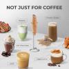 imageZulay Kitchen Powerful Milk Frother Wand  Ultra Fast Handheld Drink Mixer  Electric Whisk Foam Maker for Coffee Lattes Cappuccino Frappe Matcha ampamp Coffee Creamer  Milk Boss Maple