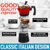 imageZulay Kitchen Stovetop Espresso Maker  Moka Pot 3 Espresso Cups  Percolator Coffee Maker for Classic Cuban ampamp Italian Style Espresso  Portable Coffee Maker for Camping ampamp Travel  RedBlack