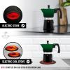 imageZulay Kitchen Stovetop Espresso Maker  Moka Pot 6 Espresso Cups  Percolator Coffee Maker for Classic Cuban ampamp Italian Style Espresso  Portable Coffee Maker for Camping ampamp Travel  GreenBlack